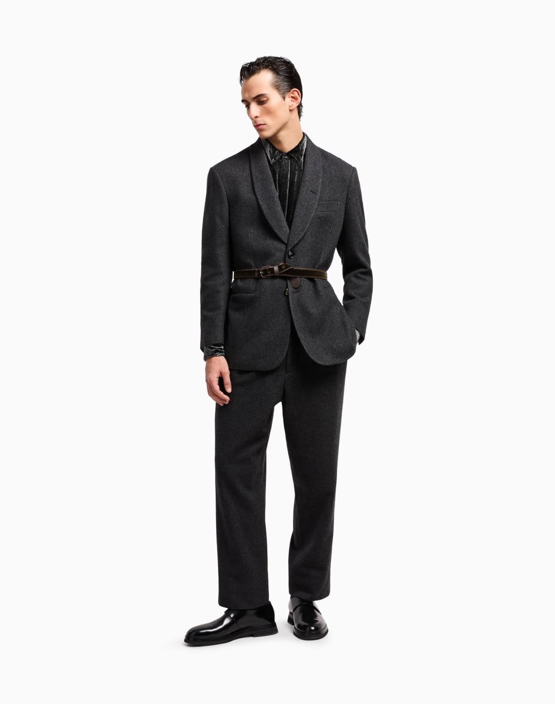 シャツ-シルクレヨン-ブラック--giorgio-armani