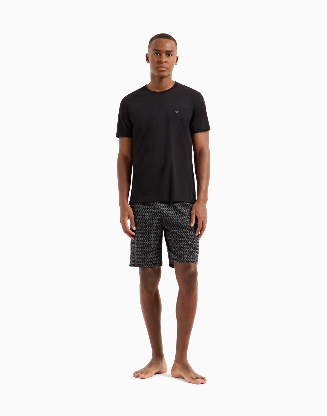 mixed-pattern-bermuda-short-pyjamas-black--emporio-armani