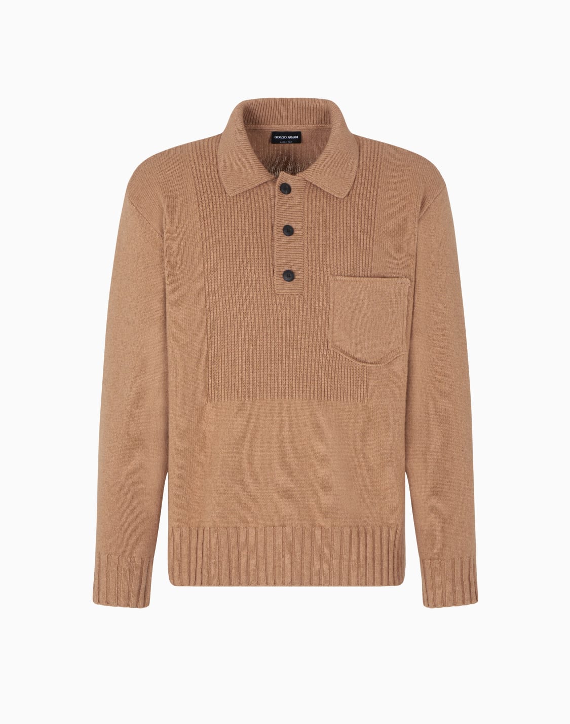 polo-a-maniche-lunghe-in-cashmere-cammello--giorgio-armani