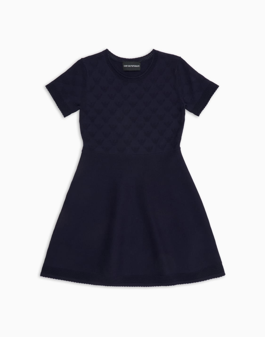 flared-dress-in-all-over-eagle-jacquard-knit-navy_blue--emporio-armani