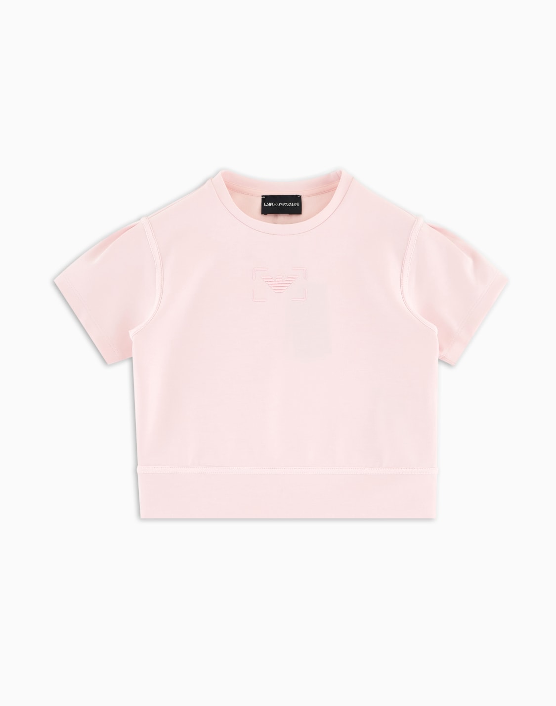 short-sleeved-sweatshirt-in-cupro-touch-jersey-pink--emporio-armani