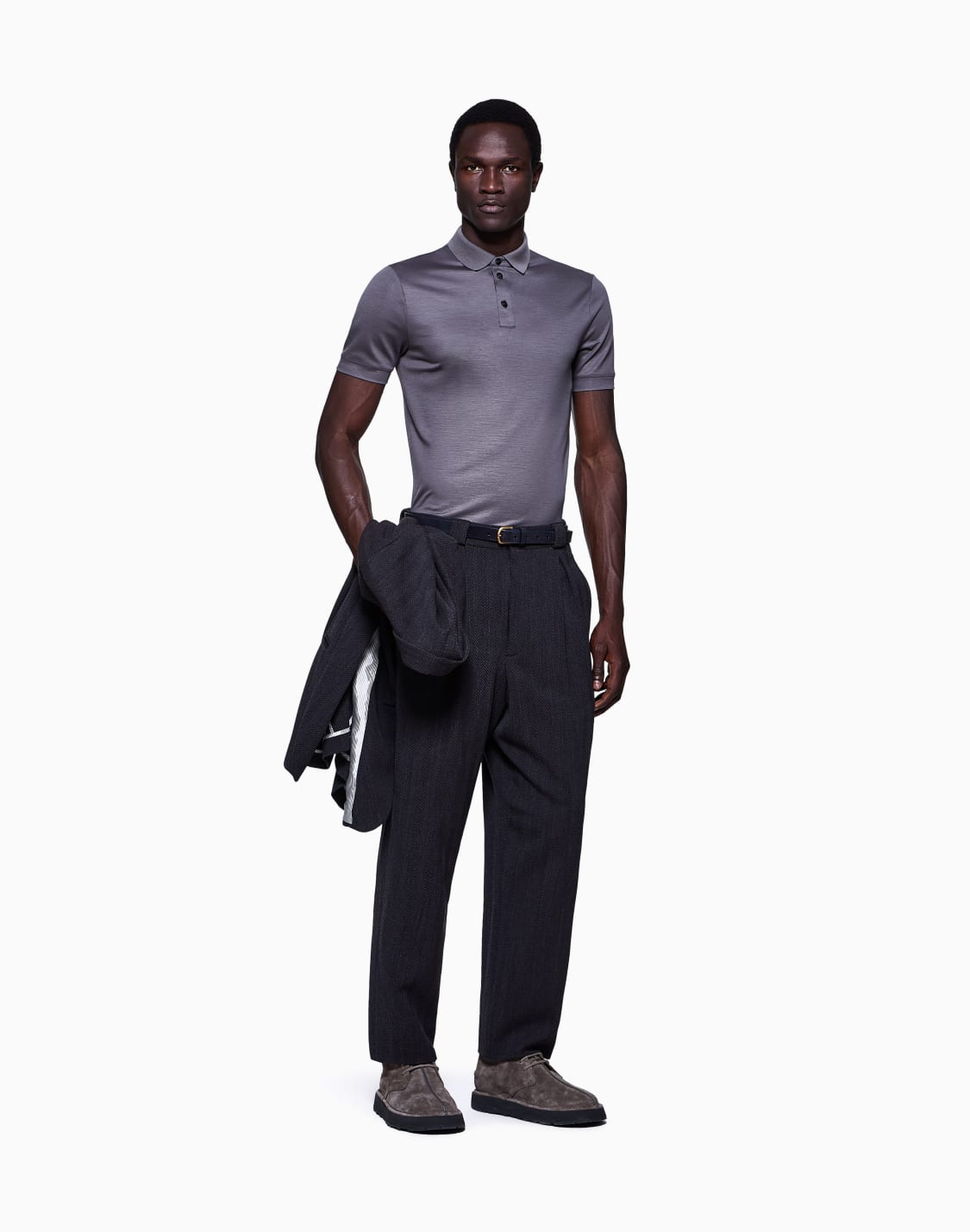 polo-en-piqu-de-pure-laine-vierge-gris--giorgio-armani