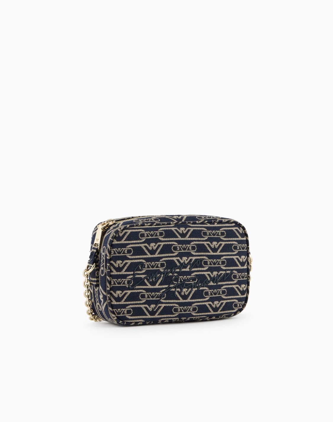 funda-para-cmara-en-lona-de-tejido-jacquard-con-monograma-integral-y-correa-de-cadena-azul--emporio-armani