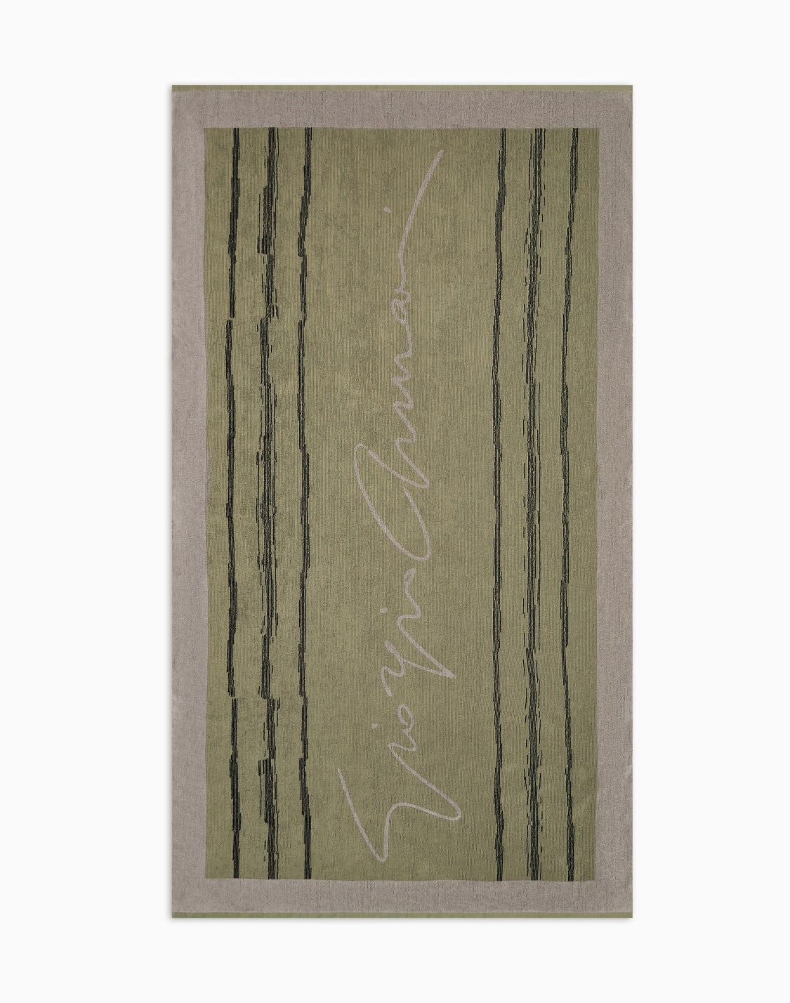 telo-mare-in-cotone-jacquard-verde--giorgio-armani