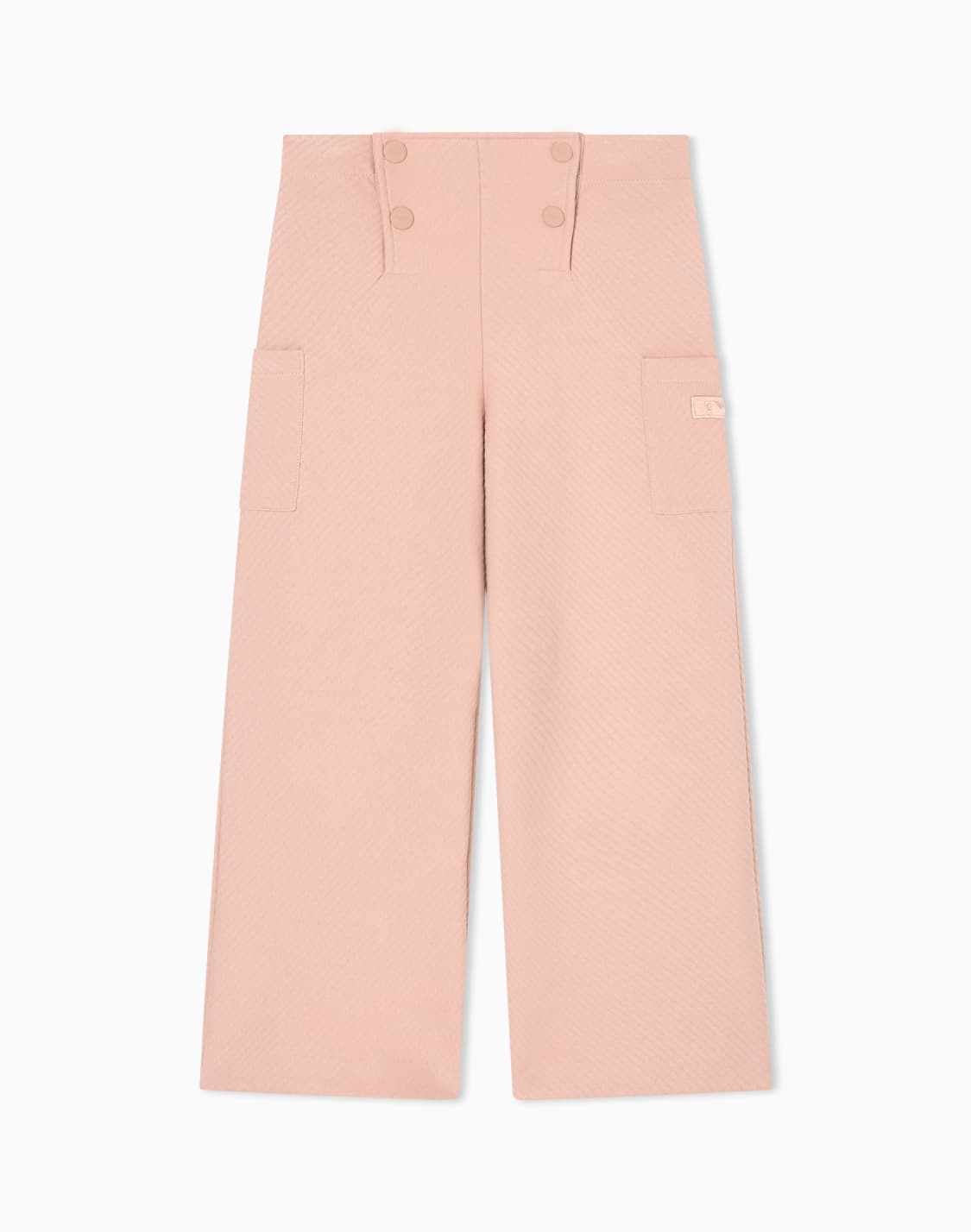 pantaloni-a-vita-alta-in-jersey-matelass-rosa--emporio-armani