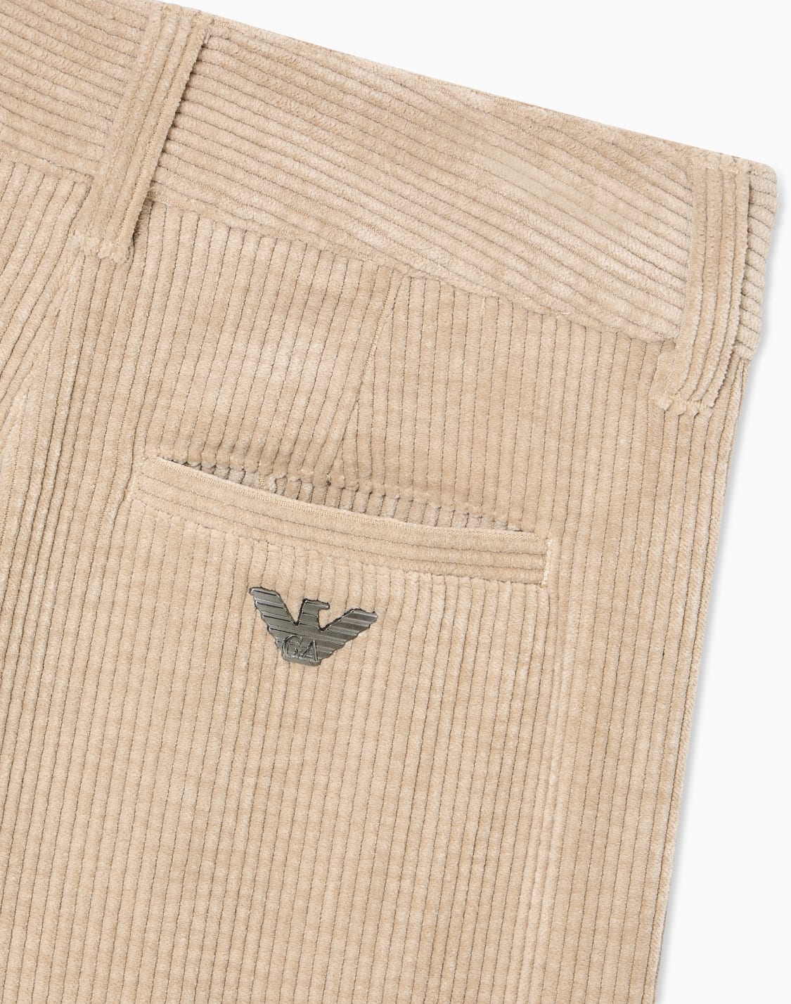 フレアパンツ-コデュロイ-ブラウン--emporio-armani