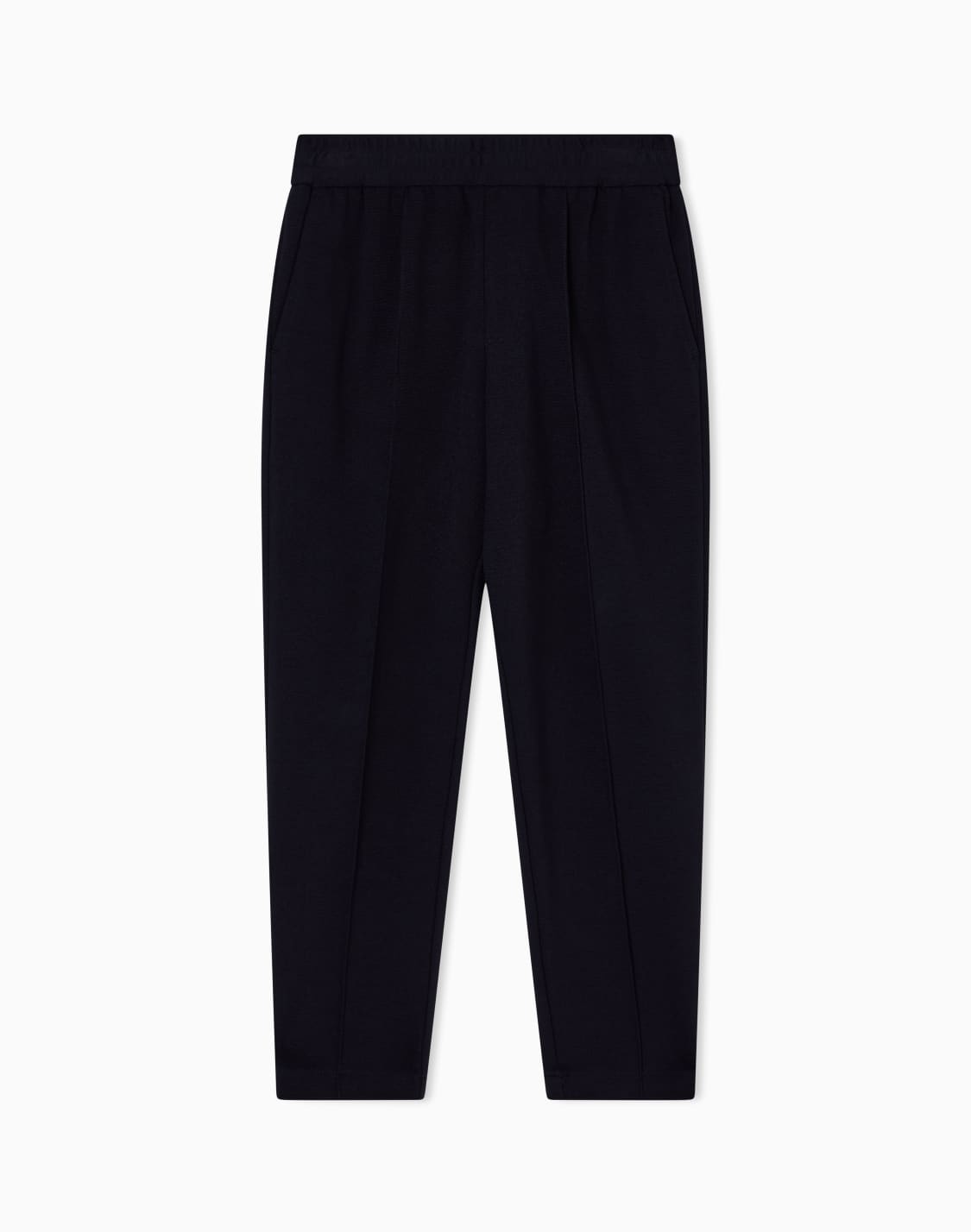 ジョガパンツ-ジャジニット-ピンタック-ネイビブル--emporio-armani