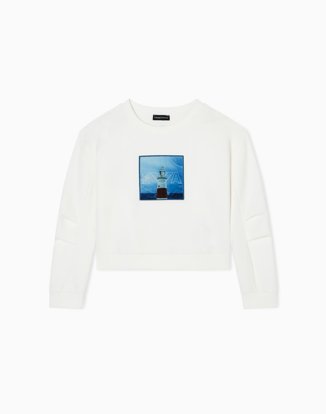 スウェットシャツ-ダブルジャジ-ウィンタクラウドプリント-ホワイト--emporio-armani