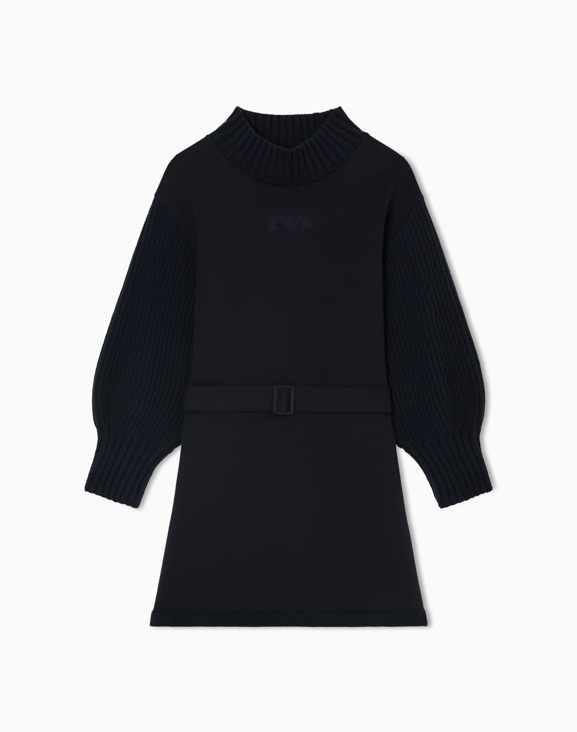 double-jersey-dress-with-knit-sleeves-navy-blue--emporio-armani