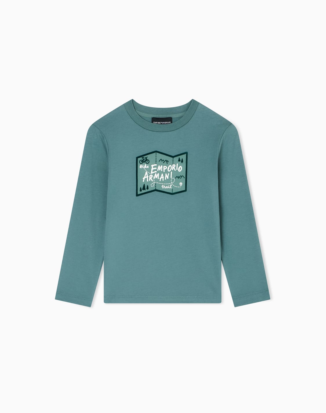 t-shirt-maniche-lunghe-in-jersey-con-stampa-asv-verde--emporio-armani