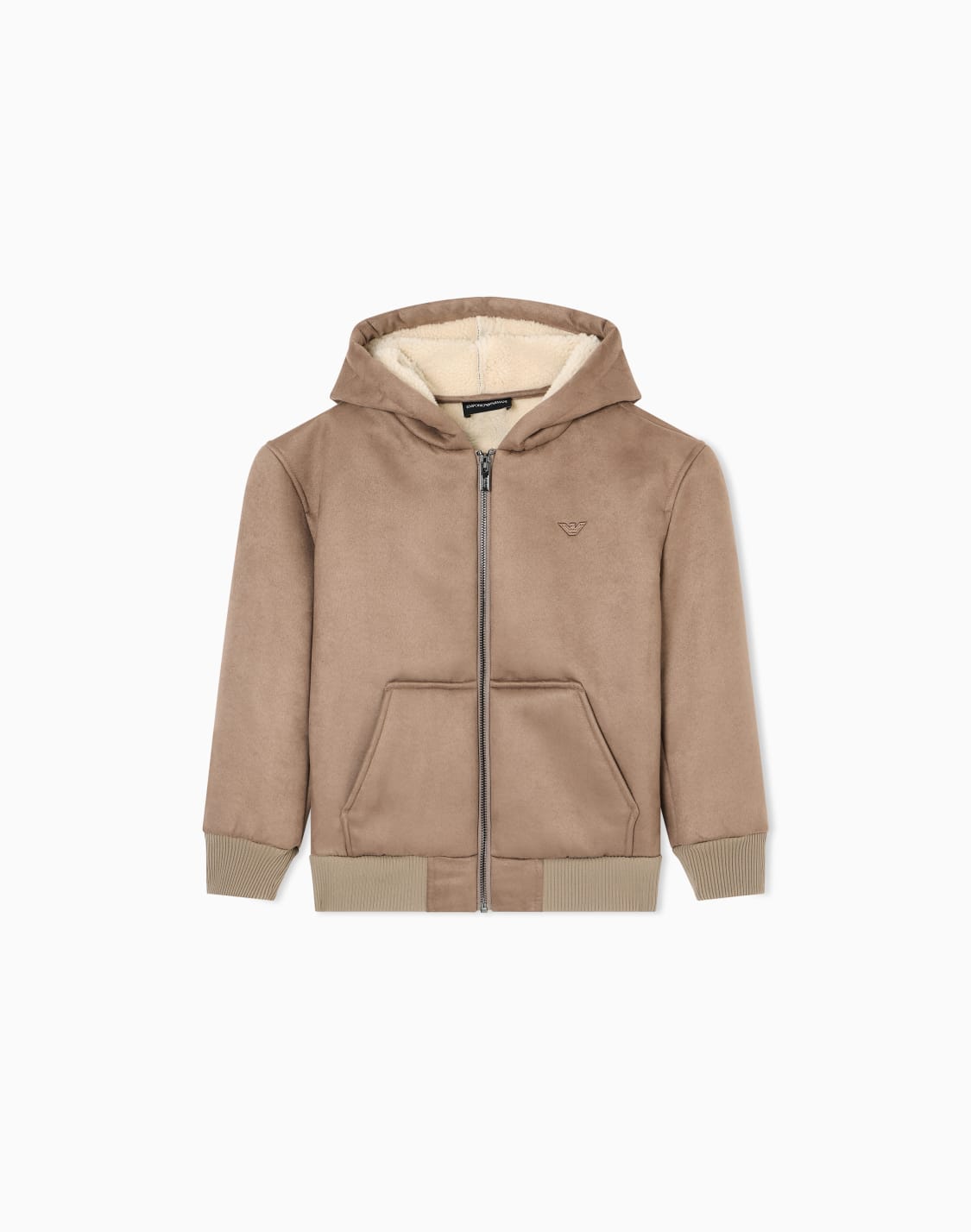 suede-effect-hooded-blouson-with-zip-beige--emporio-armani