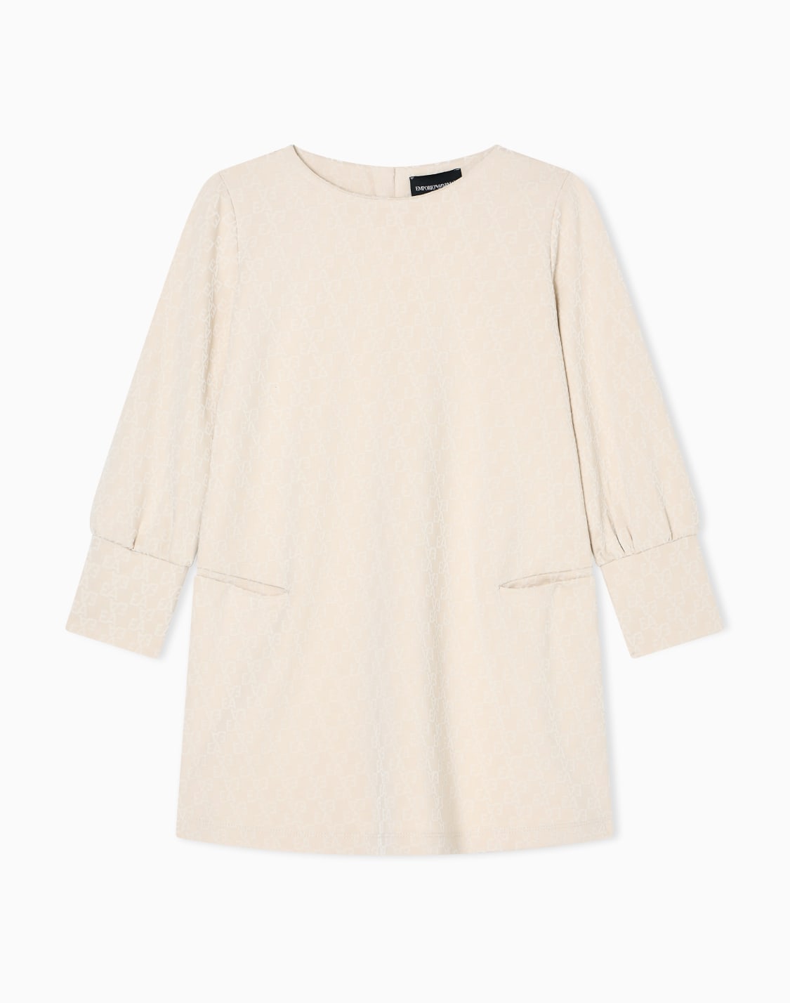 ドレス-インタロックジャジ-オルオバ-フロックeaロゴ-ベジュ--emporio-armani
