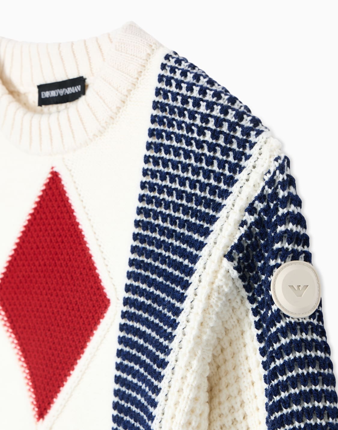 セタ-ミックスニット-オバサイズダイヤモチフ-ブル--emporio-armani