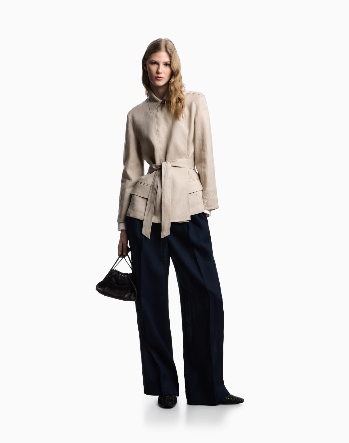veste-chemise-avec-empicement-en-pur-lin-beige--emporio-armani