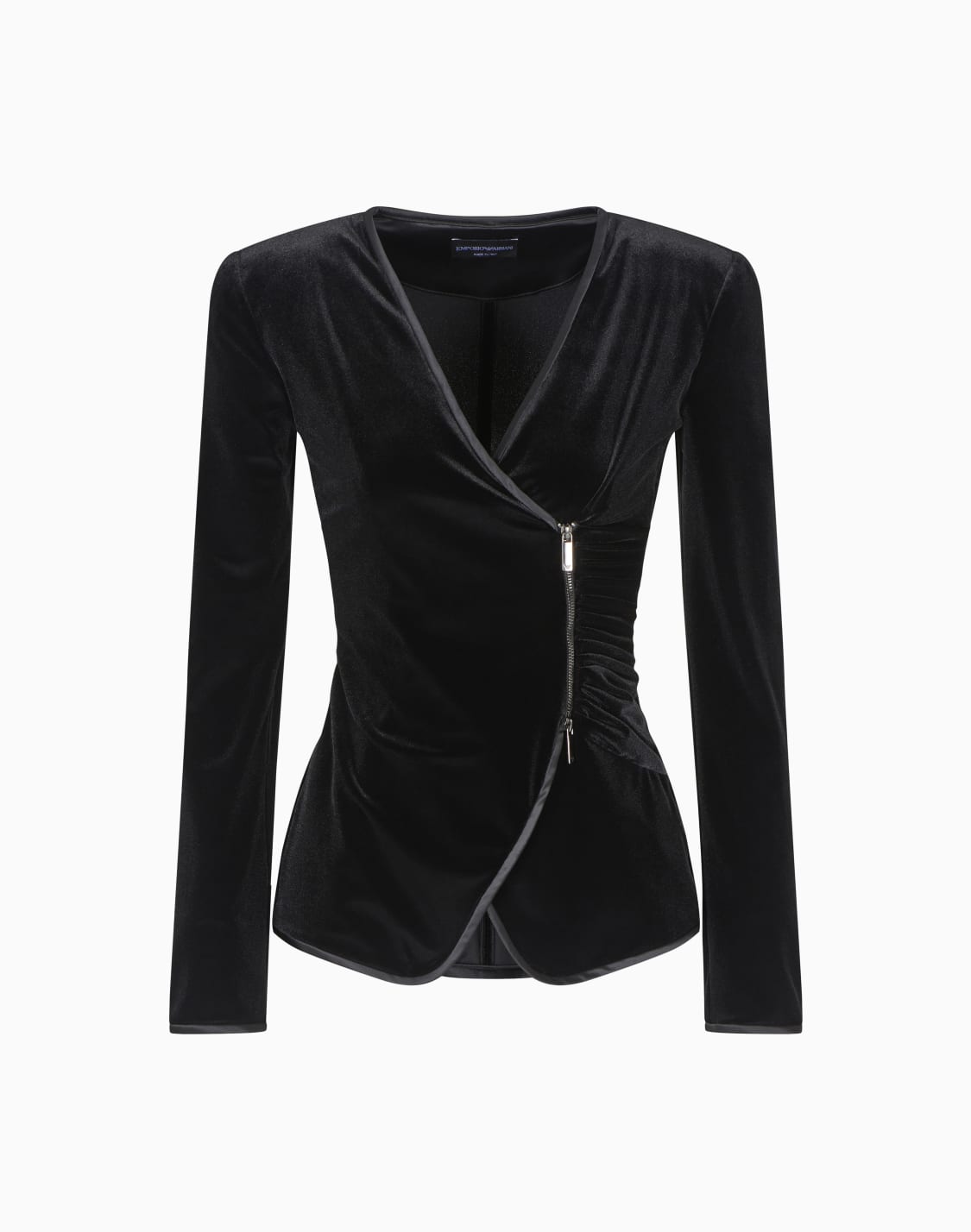 chaqueta-con-cierre-descentrado-en-punto-de-chenilla-negro--emporio-armani