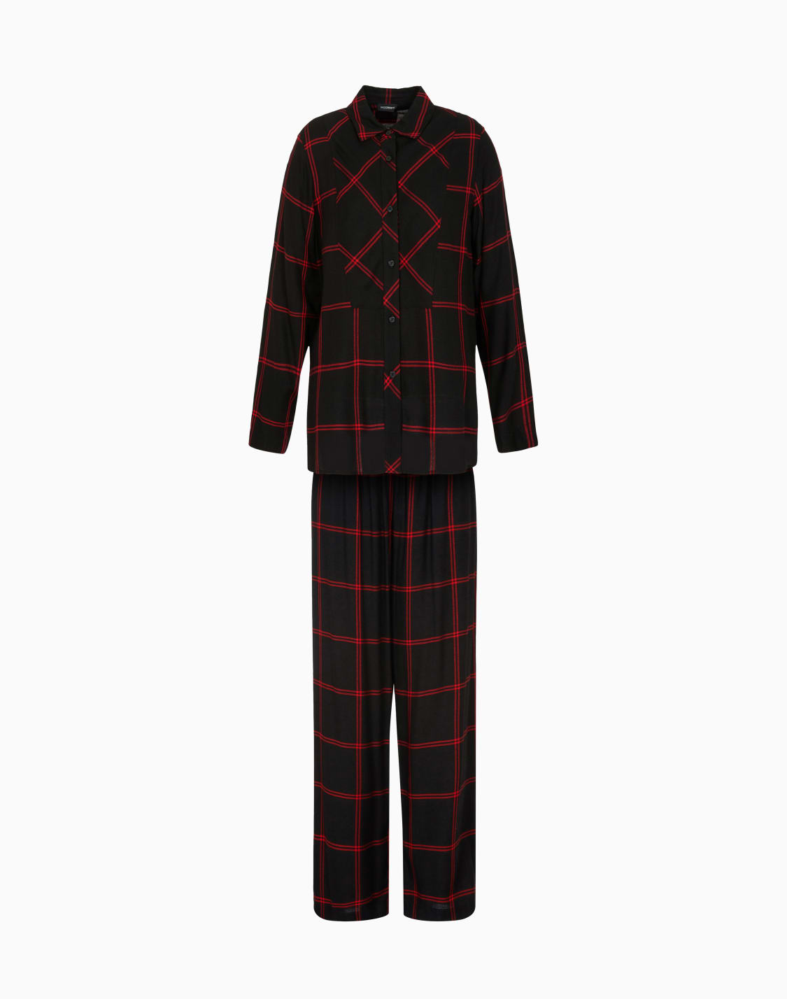 viscose-shirt-and-trousers-pyjamas-with-a-check-motif-black--emporio-armani