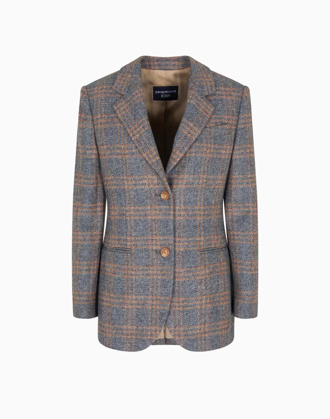 blazer-simple-boutonnage-en-mlange-de-laine-vierge-avec-motif-carreaux-icon-gris--emporio-armani