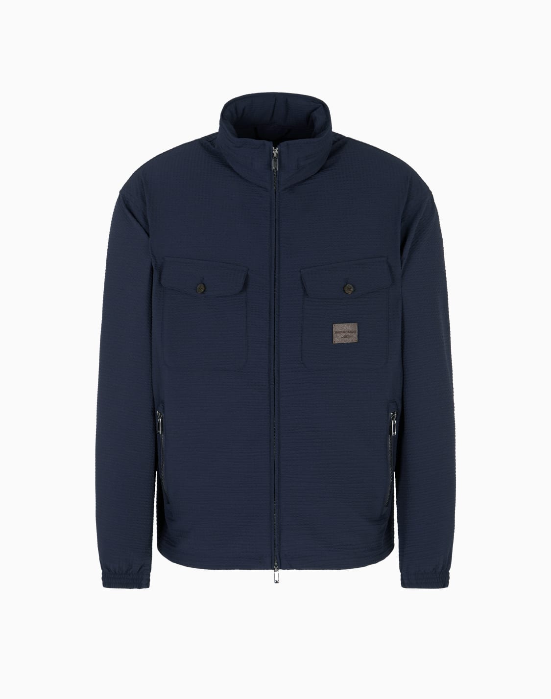 blouson-mit-durchgehendem-reiverschluss-gefertigt-aus-seersucker-nylon-marineblau--emporio-armani