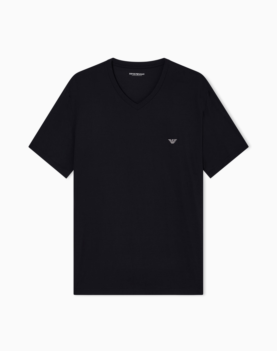 포근한-모달-소재의-꼭-맞는-라운지웨어-브이넥-티셔츠-블랙--emporio-armani