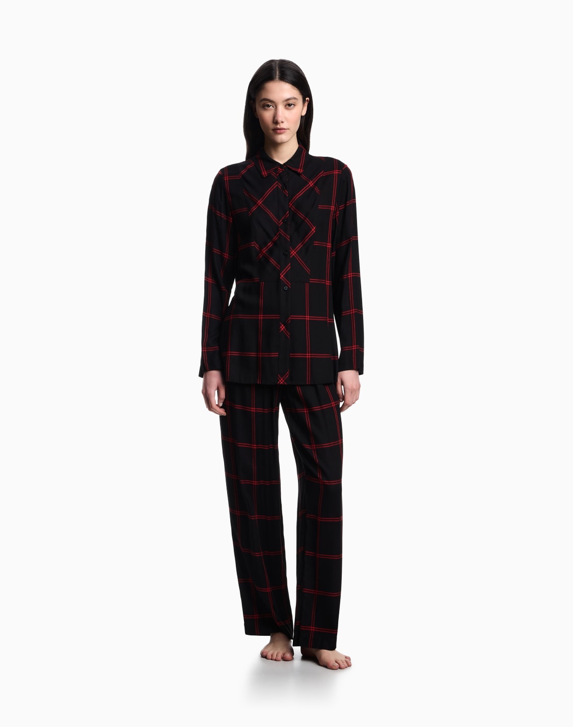 viscose-shirt-and-trousers-pyjamas-with-a-check-motif-black--emporio-armani