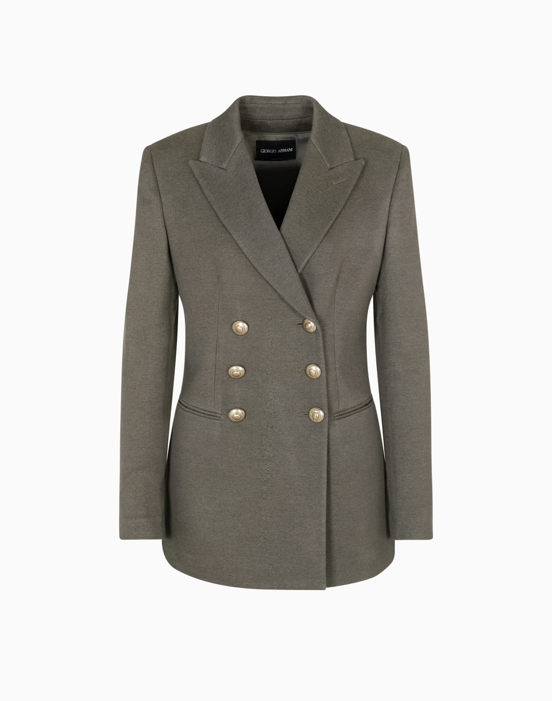 double-breasted-jacket-in-silk-viscose-and-cotton-drill-green--giorgio-armani