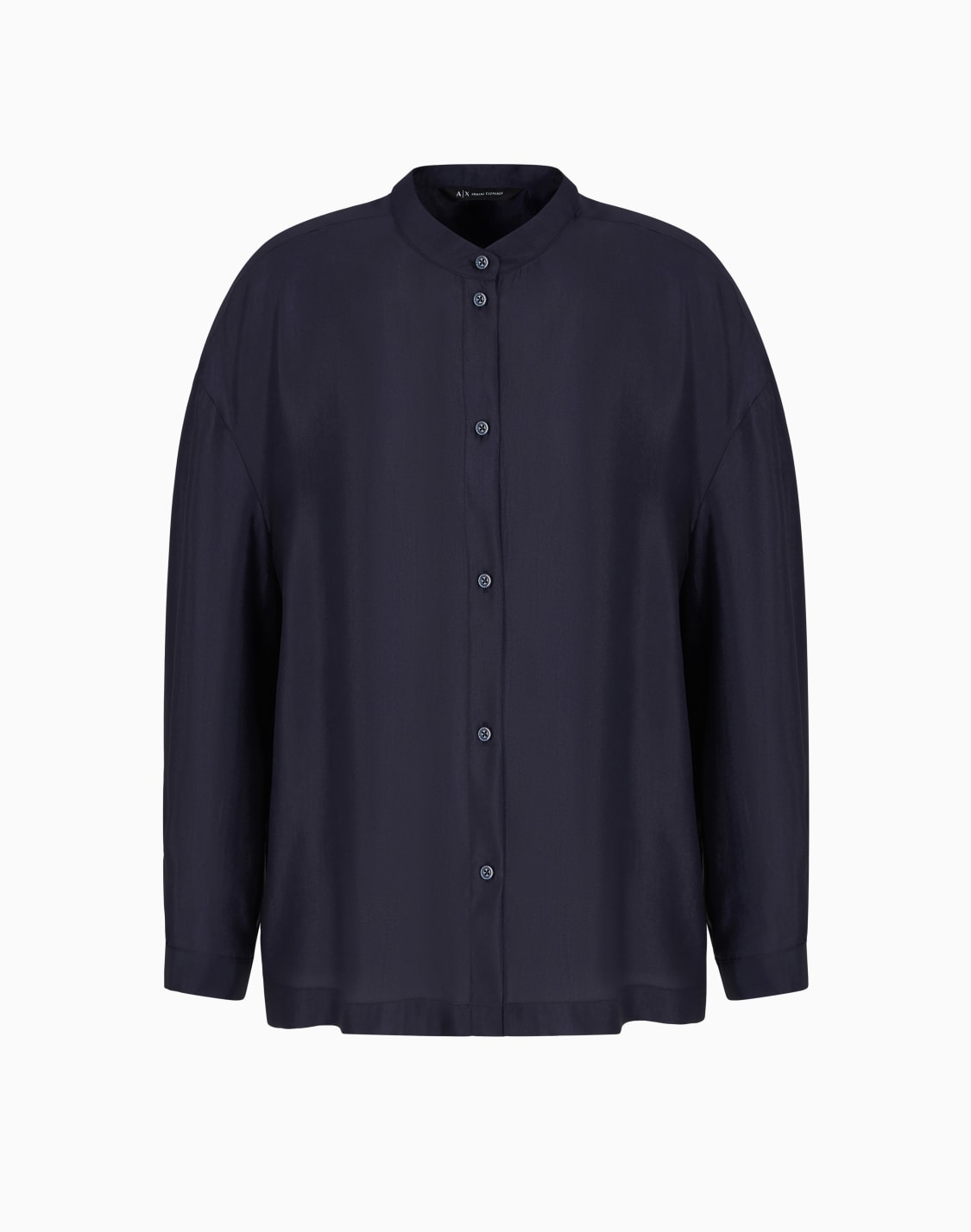 oversized-shirt-in-fluid-viscose-navy-blue--armani-exchange