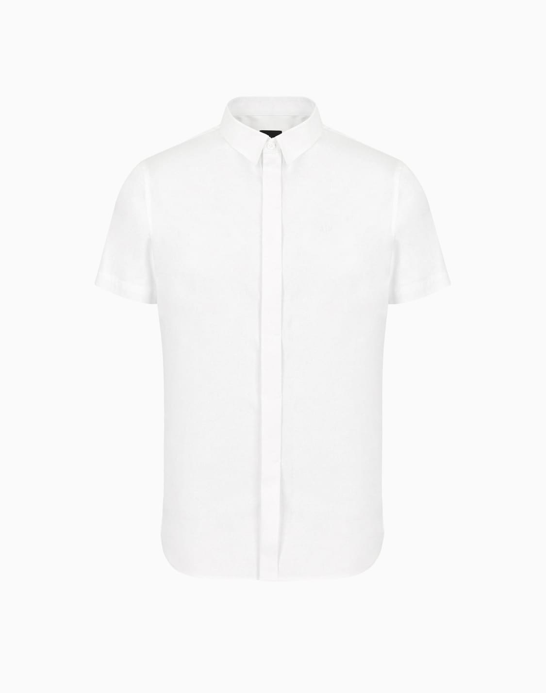 camisa-slim-fit-de-manga-corta-en-satn-elstico-blanco--armani-exchange