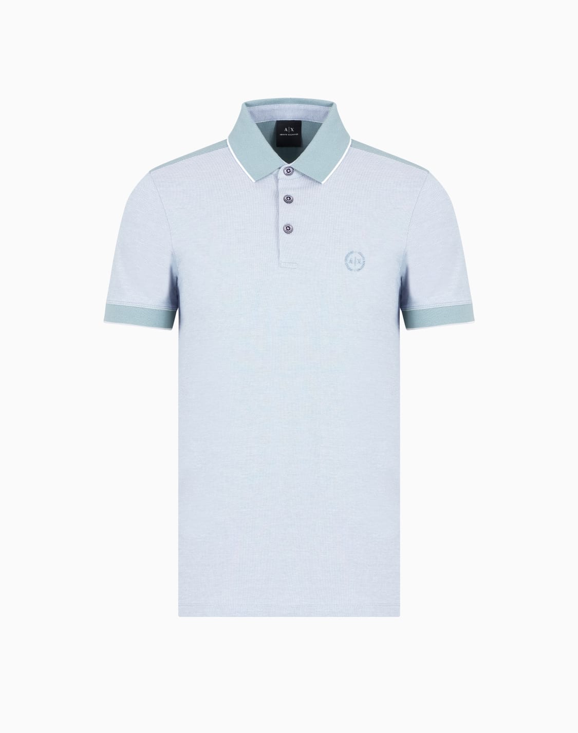polo-de-algodn-con-detalles-en-contraste-celeste--armani-exchange