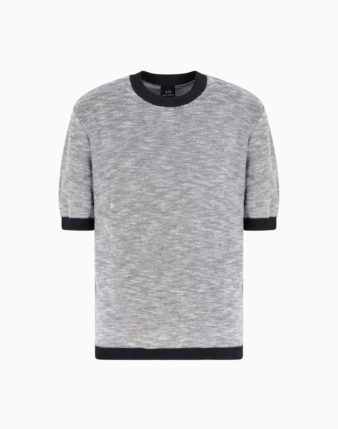 short-sleeved-melange-cotton-shirt-blue--armani-exchange