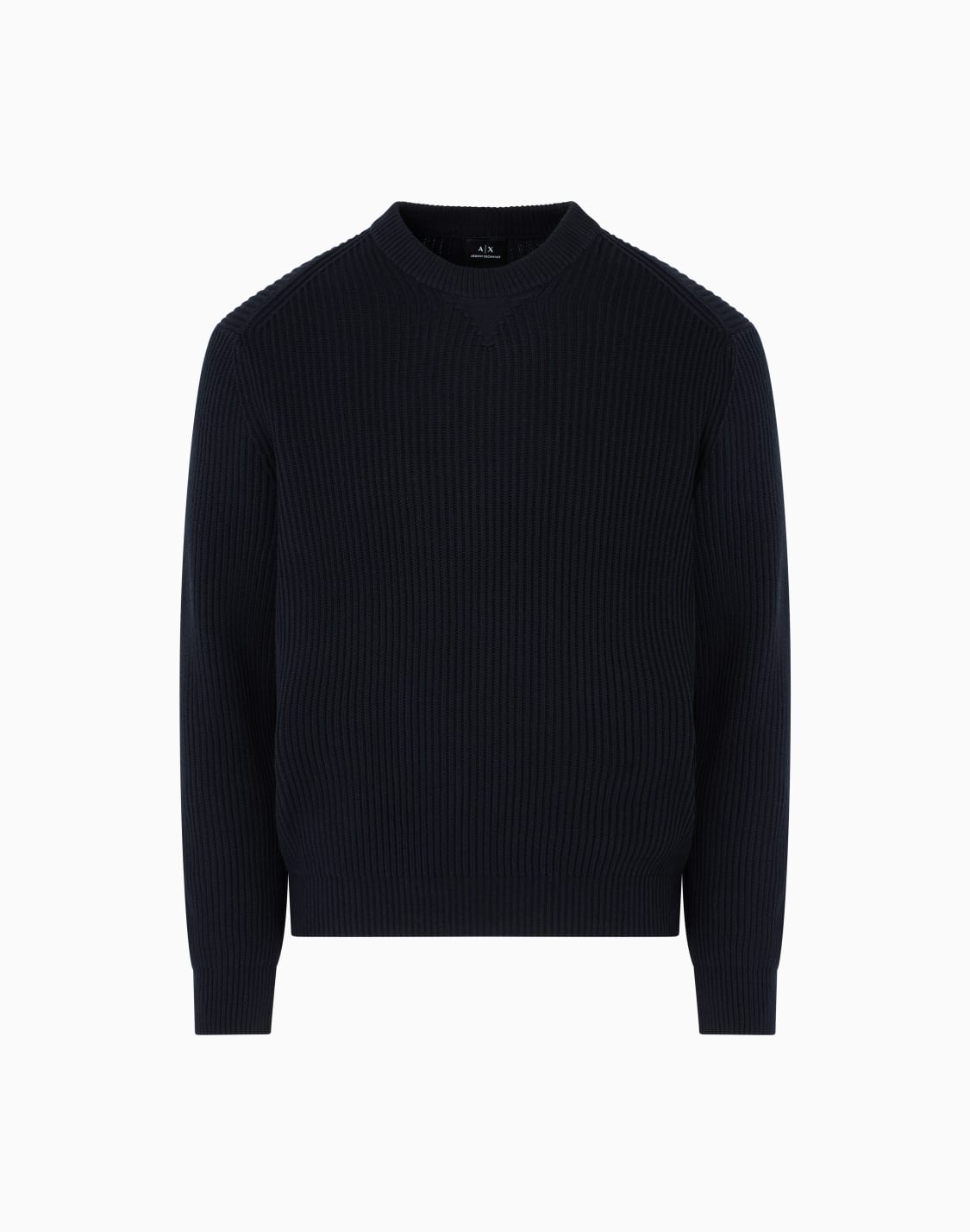 suter-de-cuello-redondo-de-algodn-acanalado-azul-marino--armani-exchange