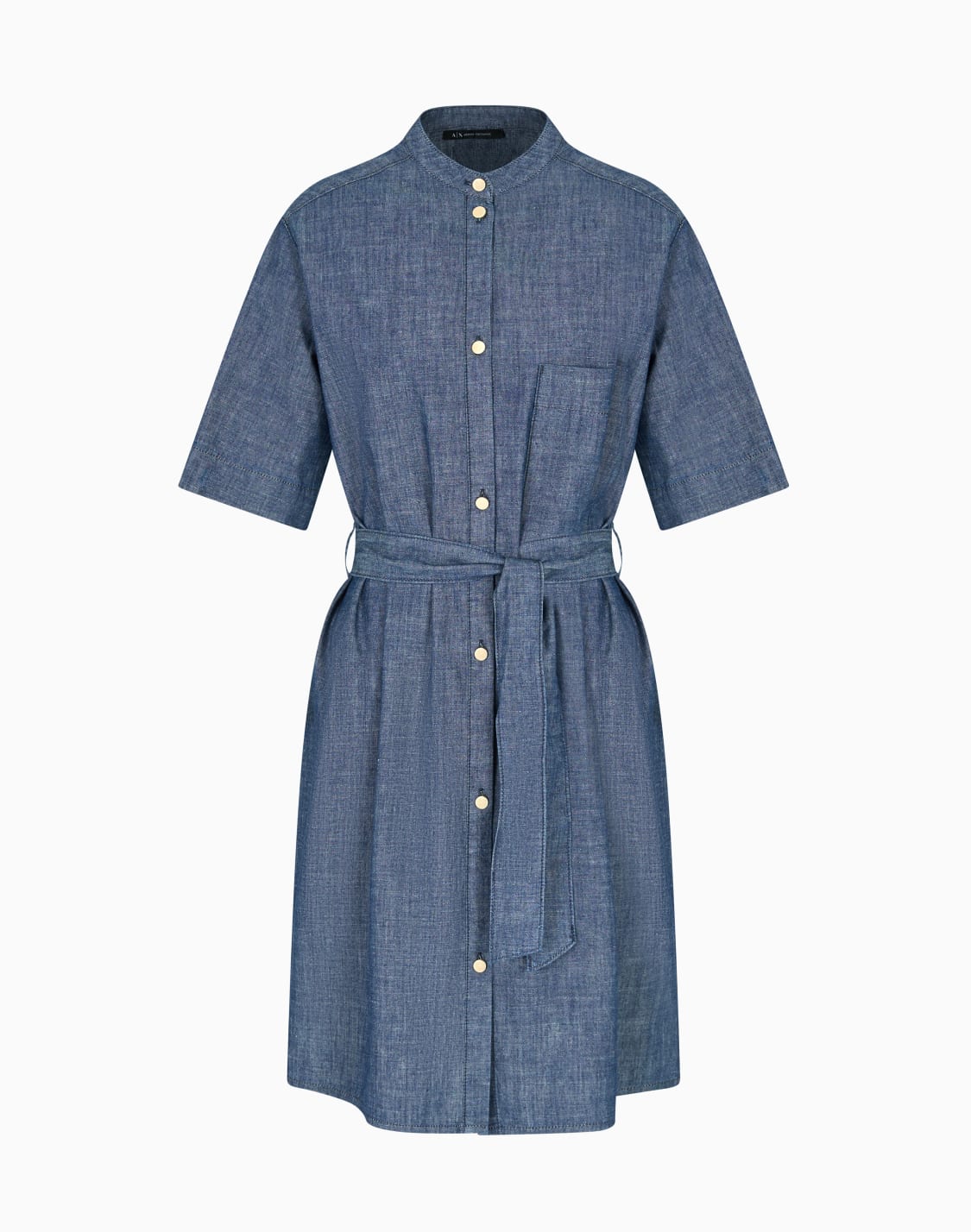 vestido-camisero-de-cambray-de-algodn-azul--armani-exchange