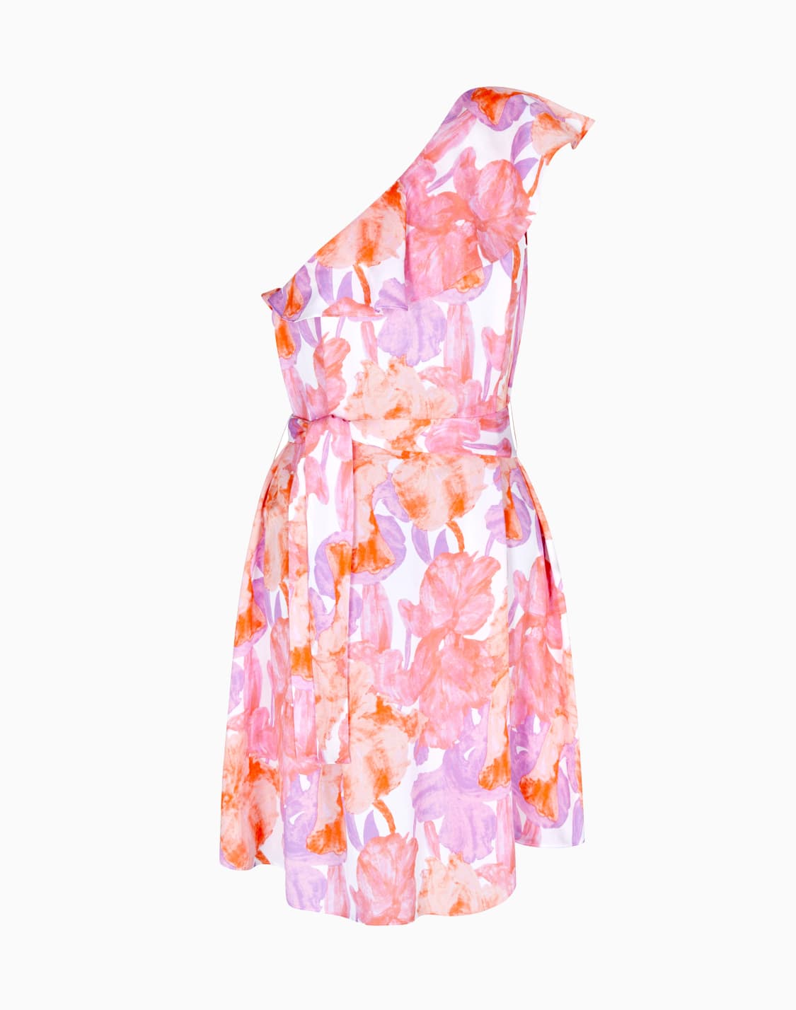 one-shoulder-dress-in-floral-fabric-pink--armani-exchange