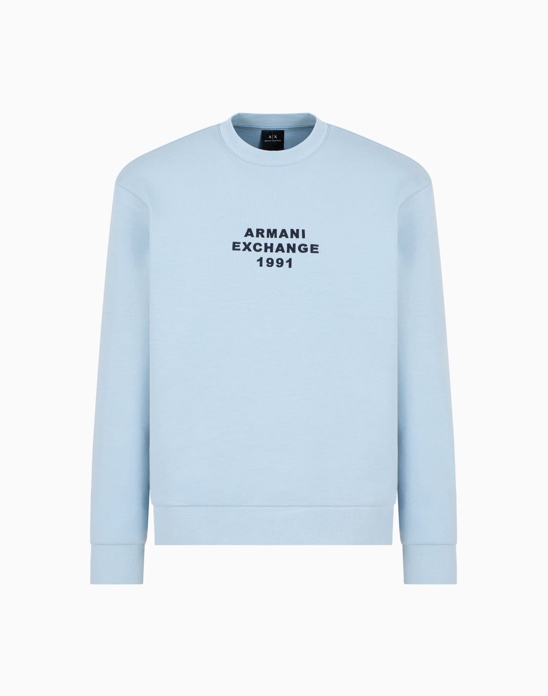 crewneck-sweatshirt-in-bonded-stretch-fabric-light-blue--armani-exchange
