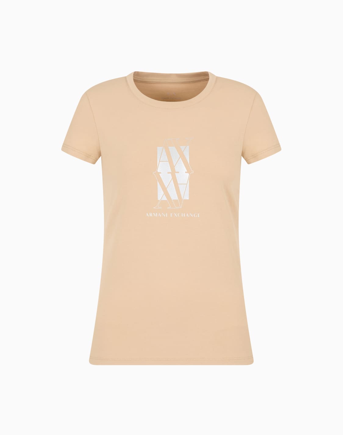 slim-fit-t-shirt-with-central-logo-camel--armani-exchange