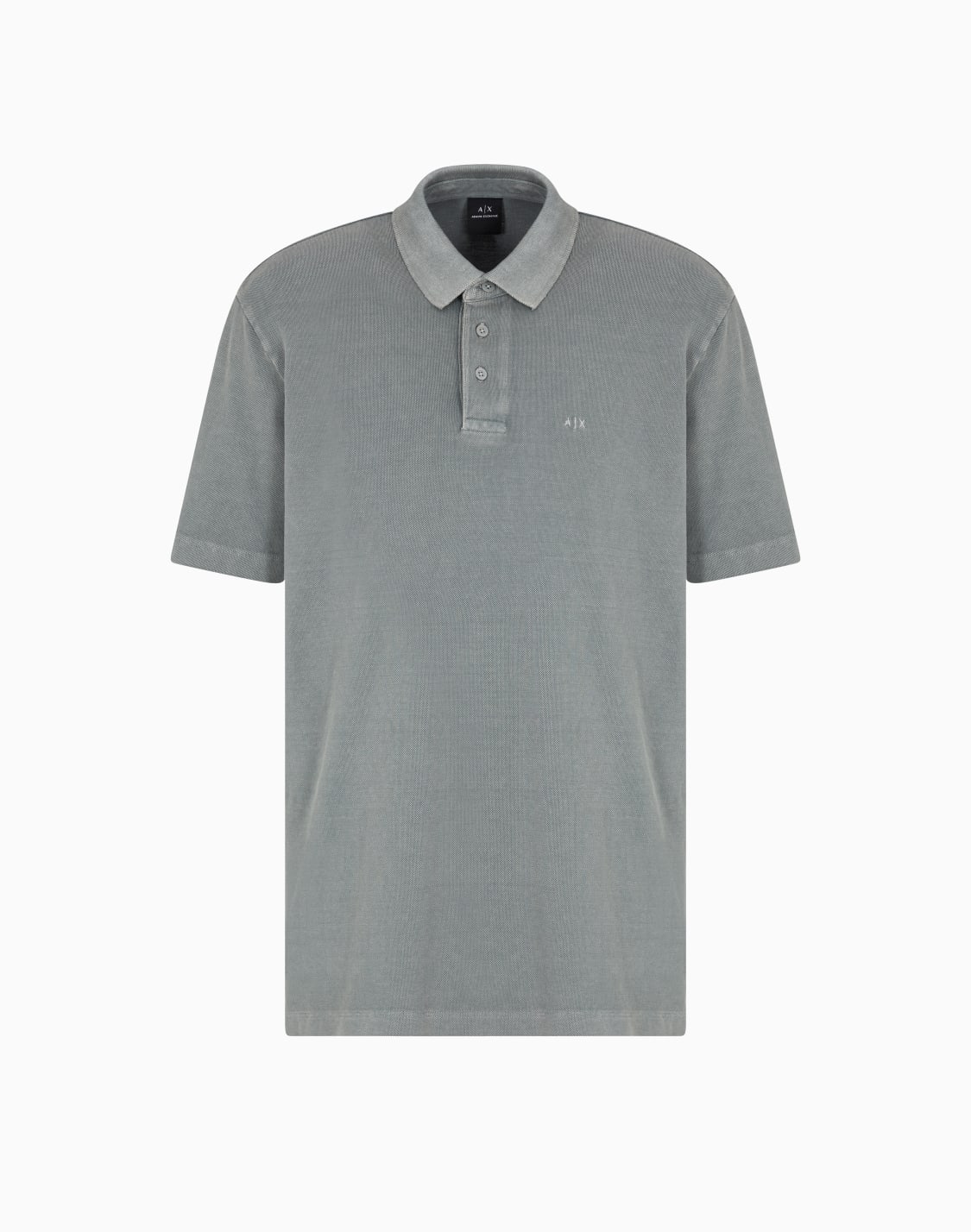 used-effect-cotton-piquet-polo-grey--armani-exchange