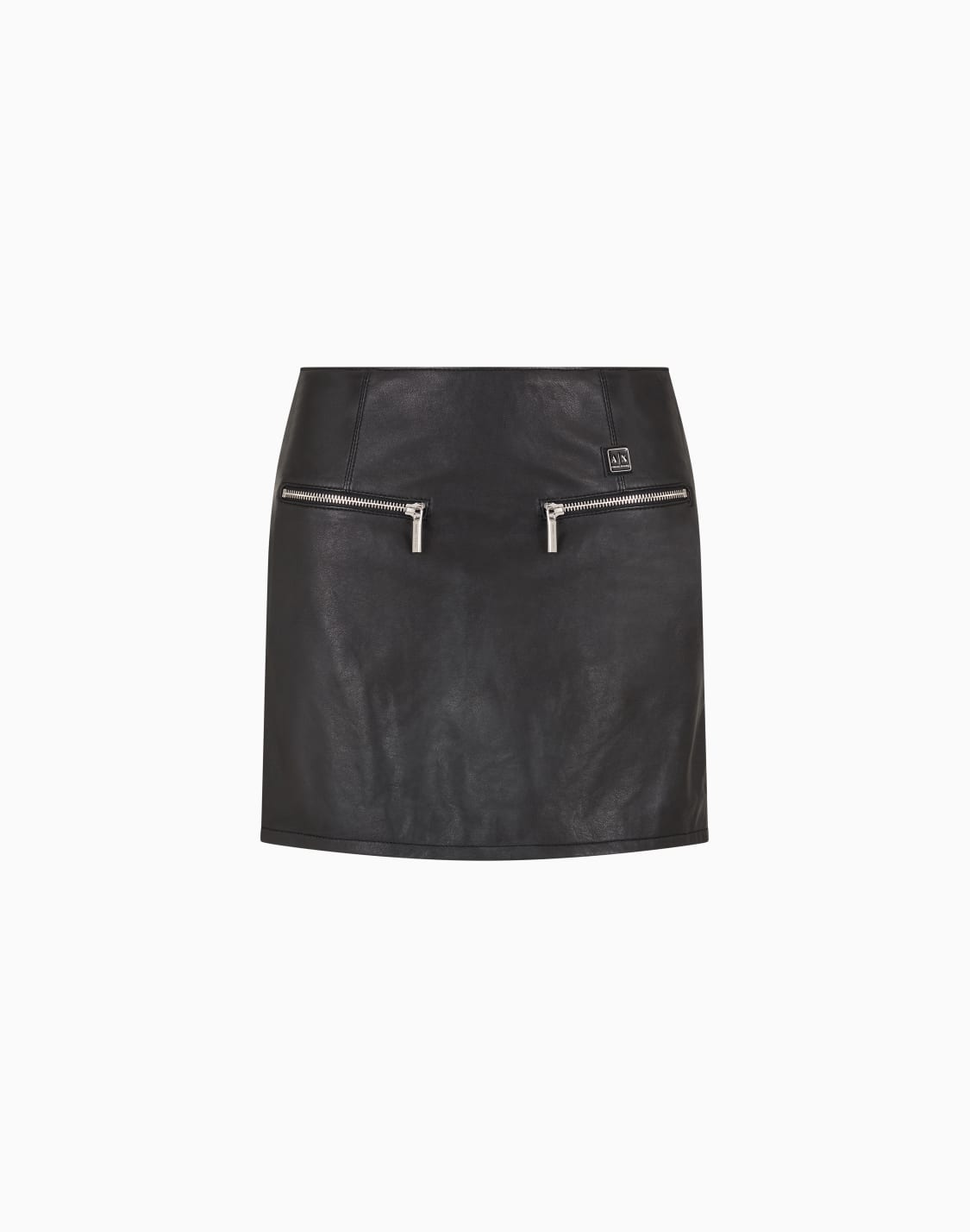 minifalda-de-piel-con-efecto-usado-negro--armani-exchange