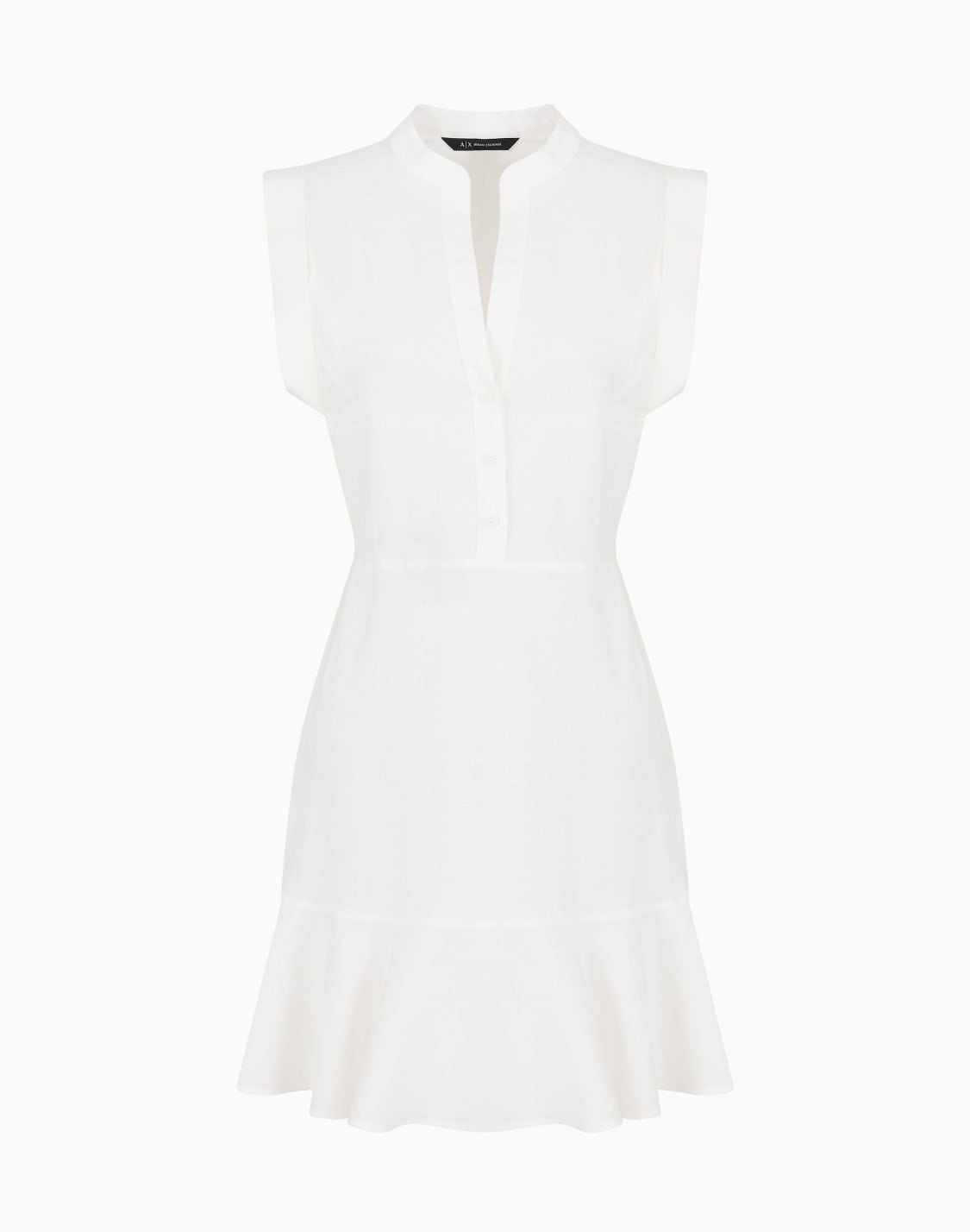 vestido-corto-de-lino-y-algodn-con-cinturn-blanco--armani-exchange