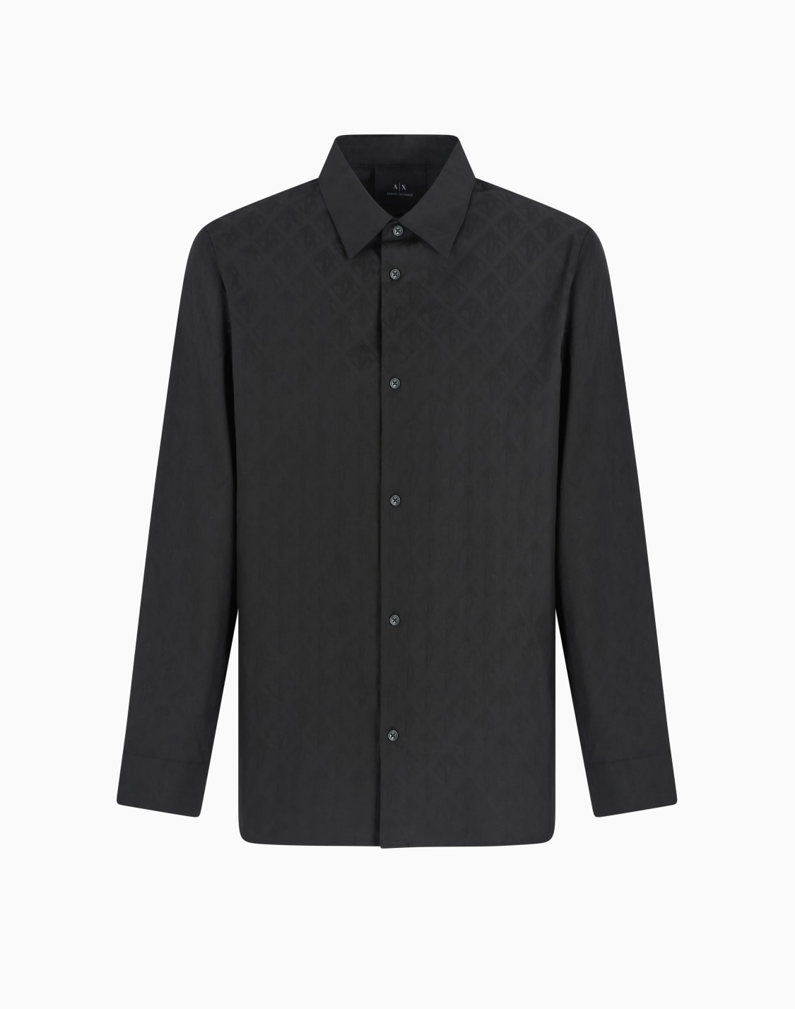 regular-fit-cotton-shirt-with-allover-logo-in-tone-green--armani-exchange
