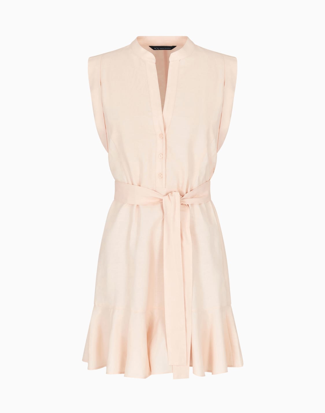 vestido-corto-de-lino-y-algodn-con-cinturn-rosa--armani-exchange