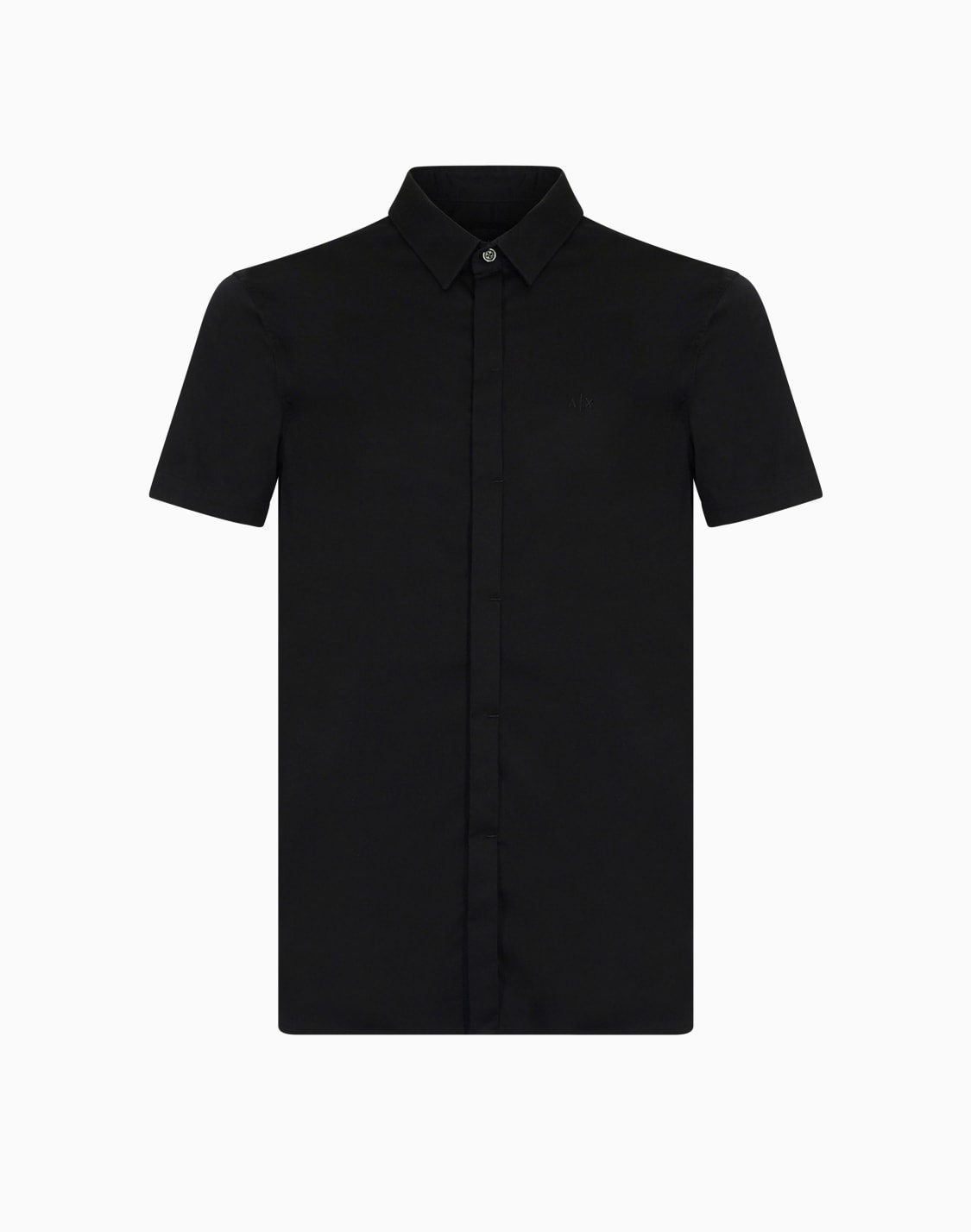 slim-fit-short-sleeve-shirt-in-stretch-satin-black--armani-exchange