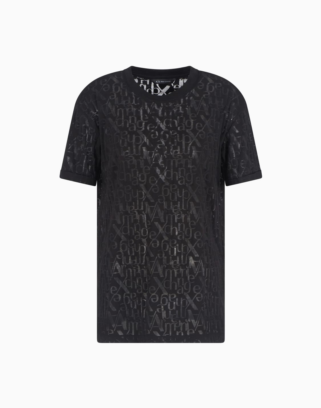-camiseta-de-corte-relajado-en-tejido-flameado-con-logotipo-negro--armani-exchange