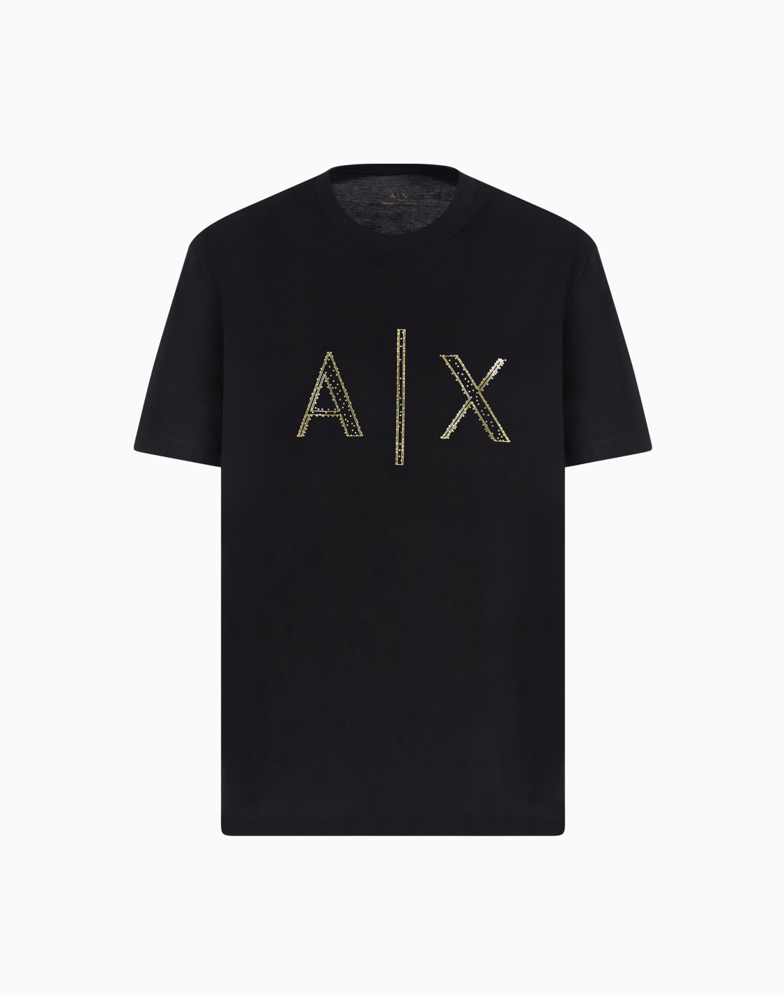axロゴ-半袖クルネックtシャツ-ブラック--armani-exchange