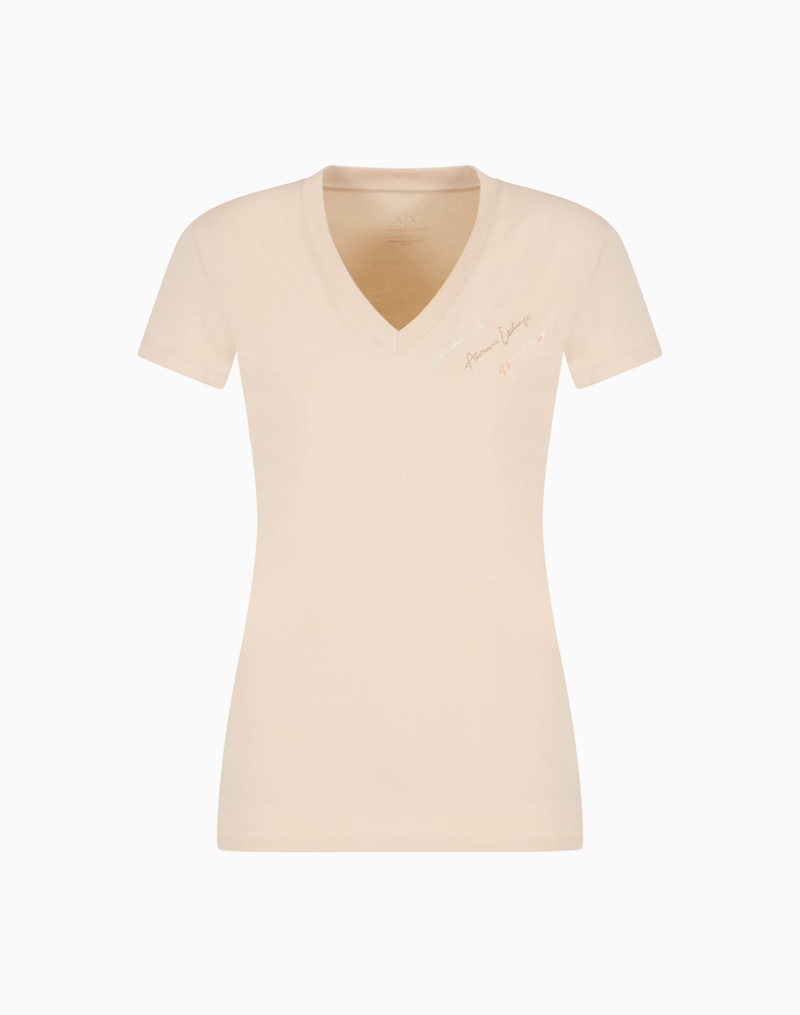 slim-fit-t-shirt-with-signature-logo-beige--armani-exchange