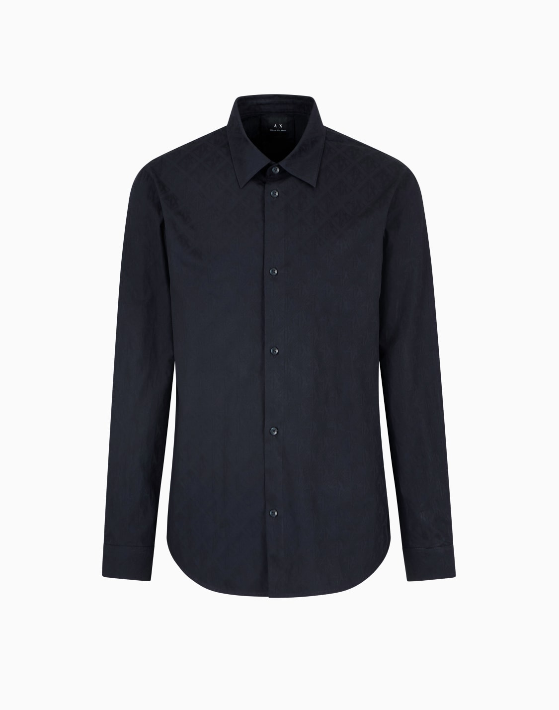 regular-fit-cotton-shirt-with-allover-logo-in-tone-navy-blue--armani-exchange