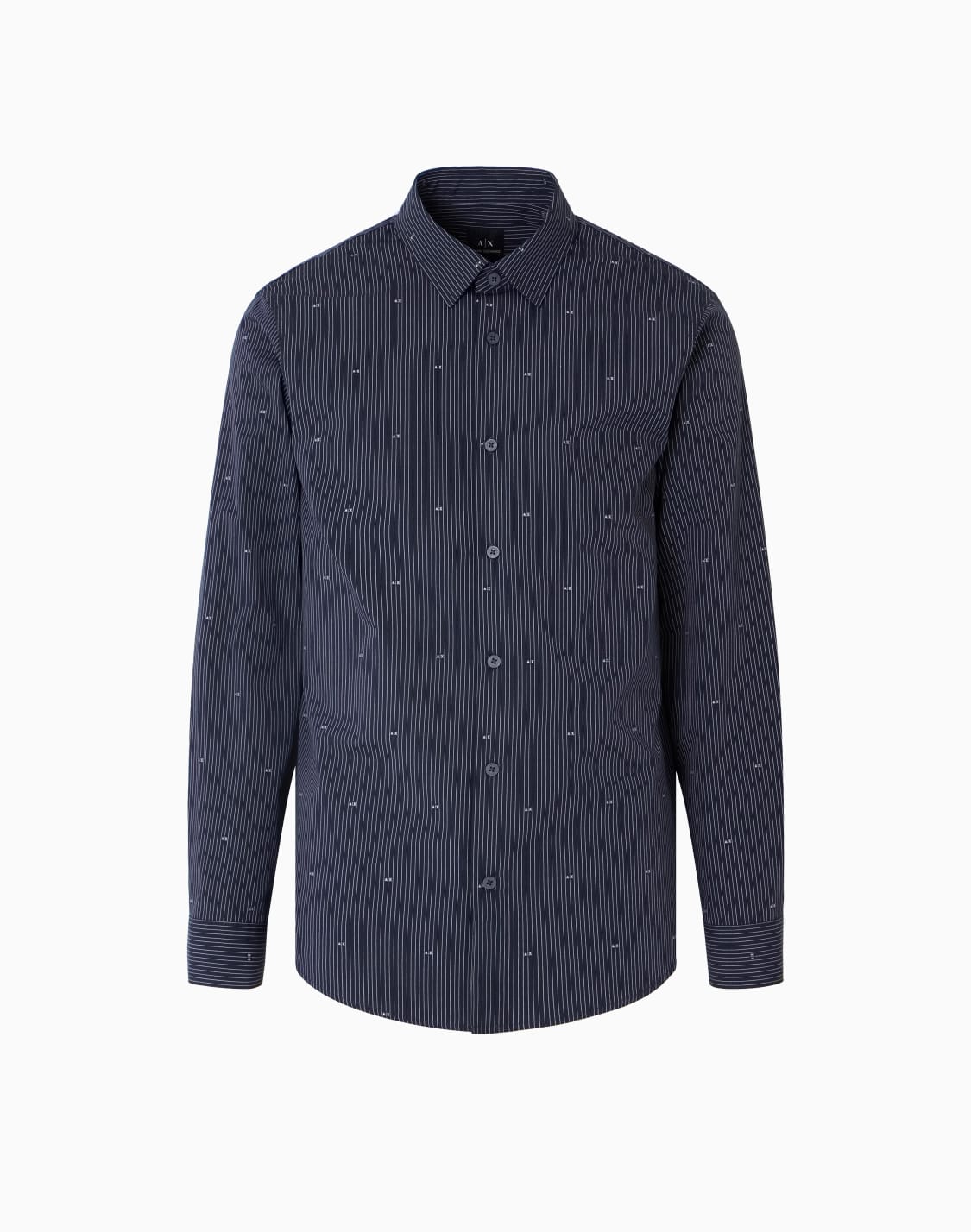 camisa-de-algodn-jacquard-de-corte-regular-azul-marino--armani-exchange
