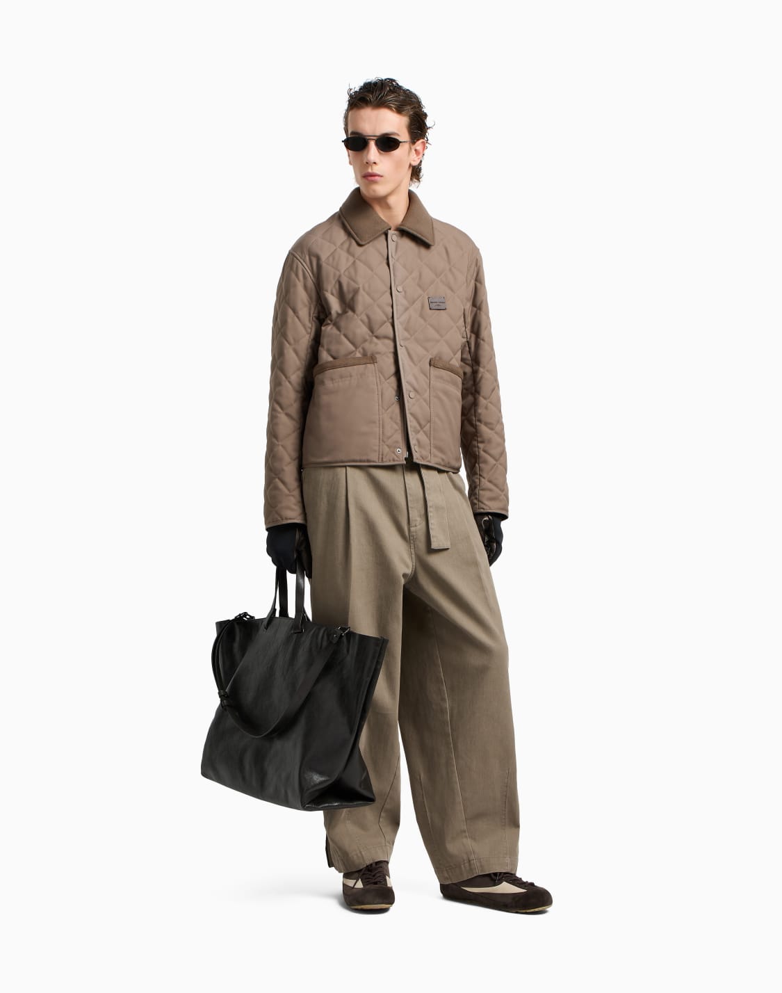 ブルゾン-キルティングナイロン-フランネルディテル-ベジュ--emporio-armani