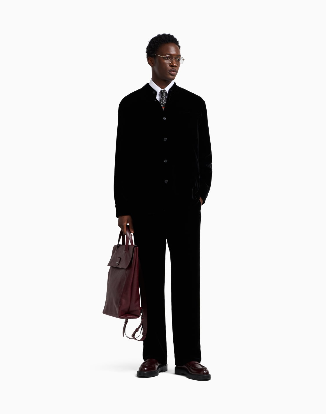 icon-グルカラ-シャツジャケット-スムスベルベット-ブラック--emporio-armani