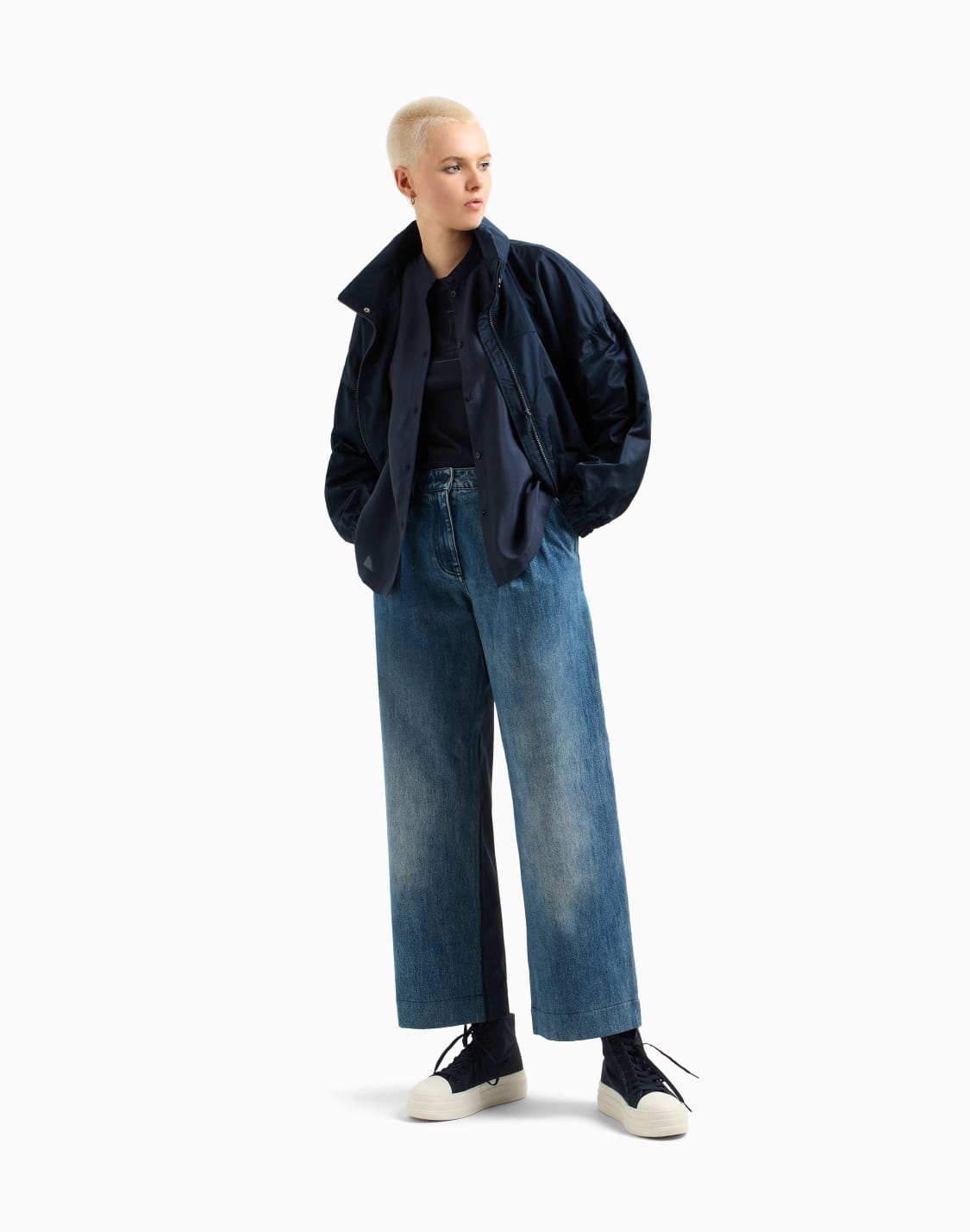 oversized-shirt-in-fluid-viscose-navy-blue--armani-exchange