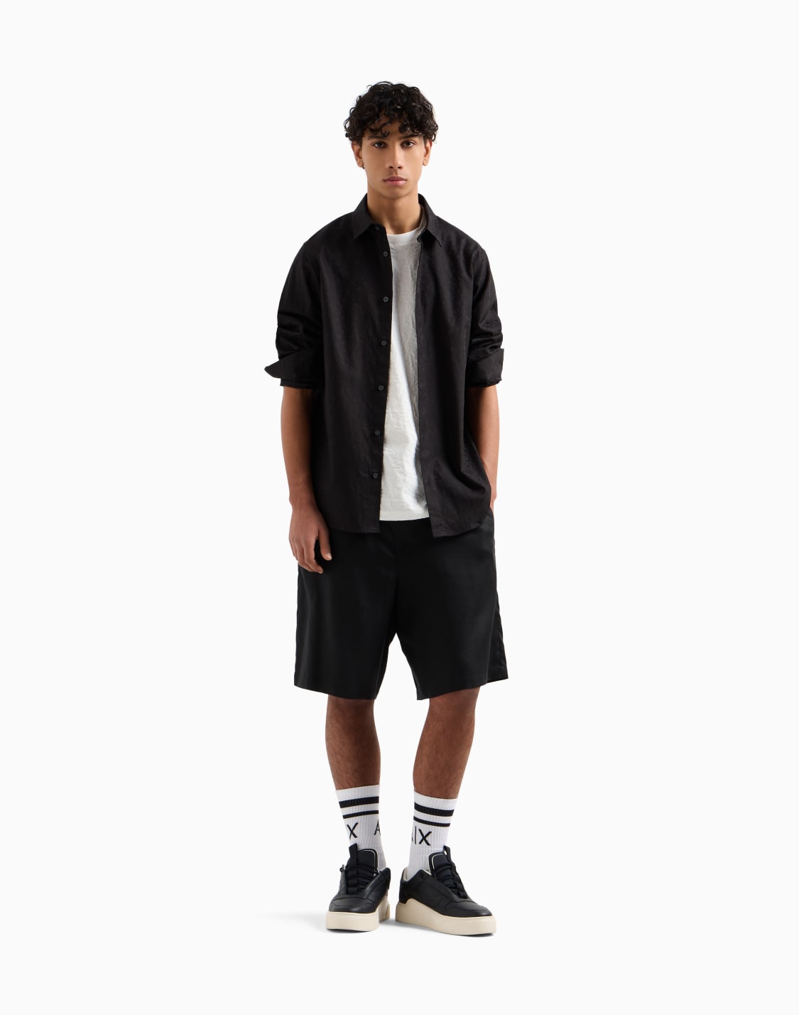 regular-fit-cotton-jacquard-shirt-black--armani-exchange