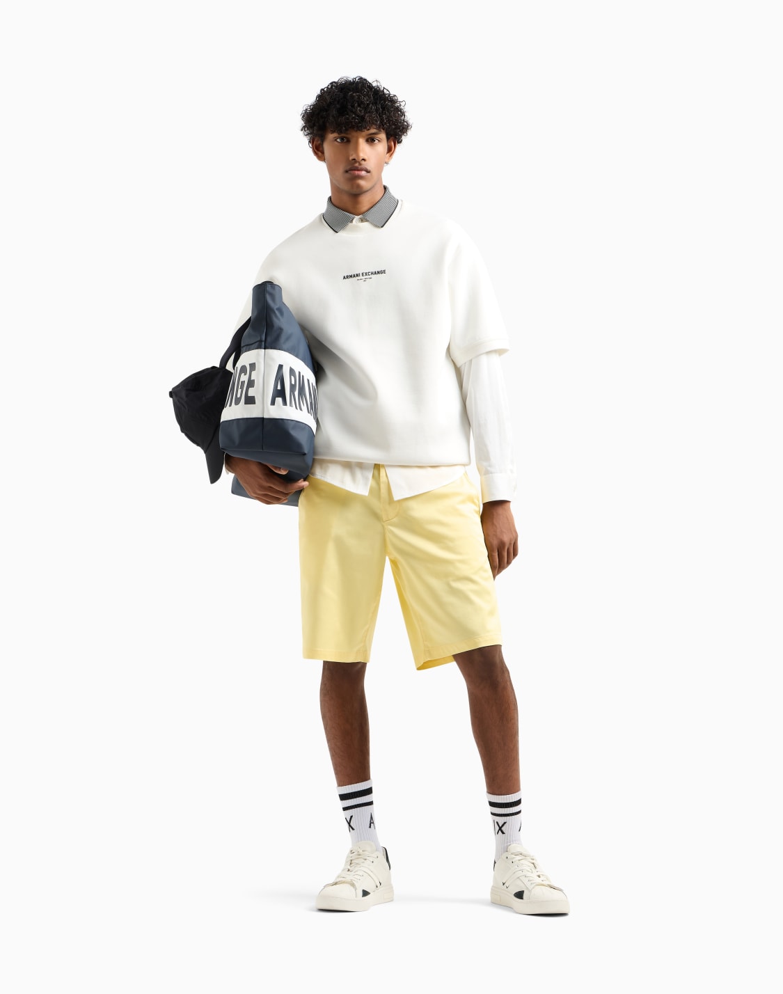 bermuda-shorts-in-satin-stretch-fabric-yellow--armani-exchange